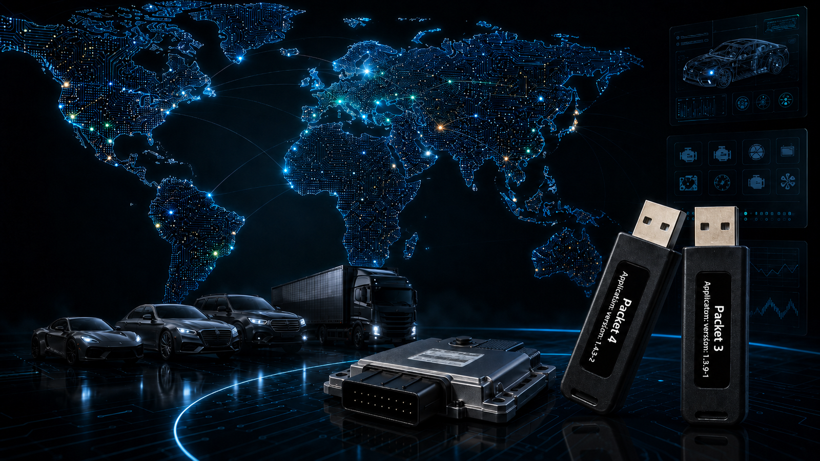 Global vehicle coverage and J2534 diagnostic hardware support
